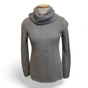 Banana Republic Luxury Cashmere Blend Gray Cowl Neck Sweater, Size Medium